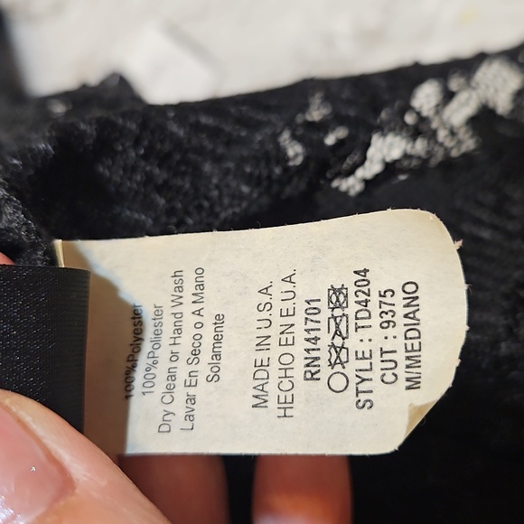 Black‎ Lace Short Sleeve Peplum Leotard Bow Back Women's Top NwT ,M - Picture 9 of 10